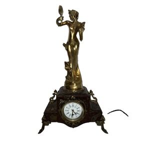 (100)Bronze French Digital mantel clock, from the late 19th to early 20th centur